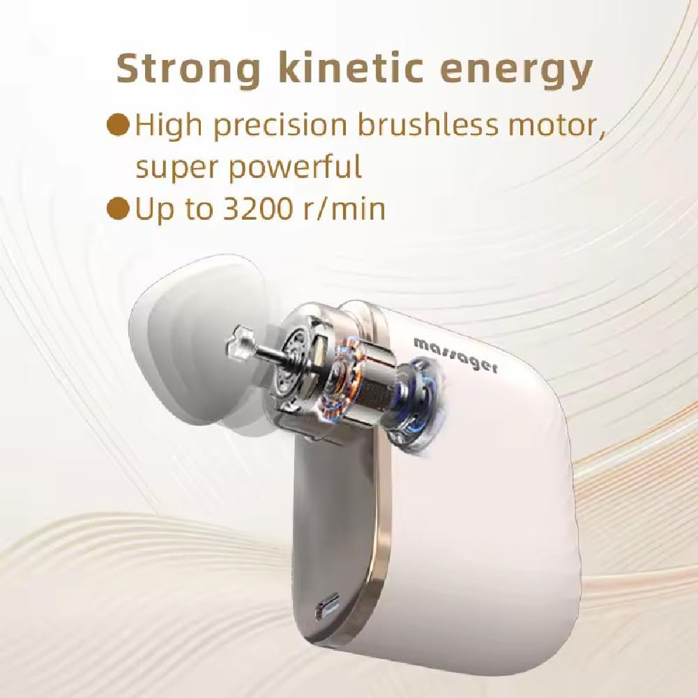 Pocket Massage Gun,Mini-Massagepistole mit 3 Massageköpfen,Pocket-Sized kleine Massage Gun für Tiefenmuskeln,Wiederaufladbar Leise Mini Massagegerät für Reisen & Fitness,Geschenk für Männer Frauen