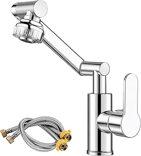 Comprar Grifo de baño, giratorio 360 grados, grifo de baño con manguera de conexión de 60 cm, agua fría y caliente, modos de salida de agua fría, grifo de baja presión, grifo de baño (plata)