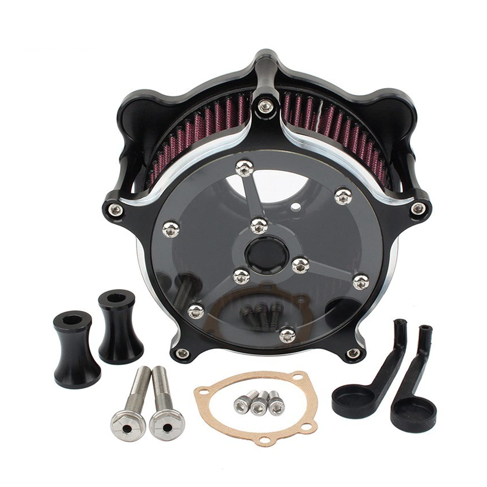 Filtr powietrza, dla Harley, Dyna FXR 1993-2017 Touring Road King Softail Fat Boy motocyklowe filtry zestaw dolotowy przezroczysty Wymiana filtra powietrza w motocyklu(MULTI)