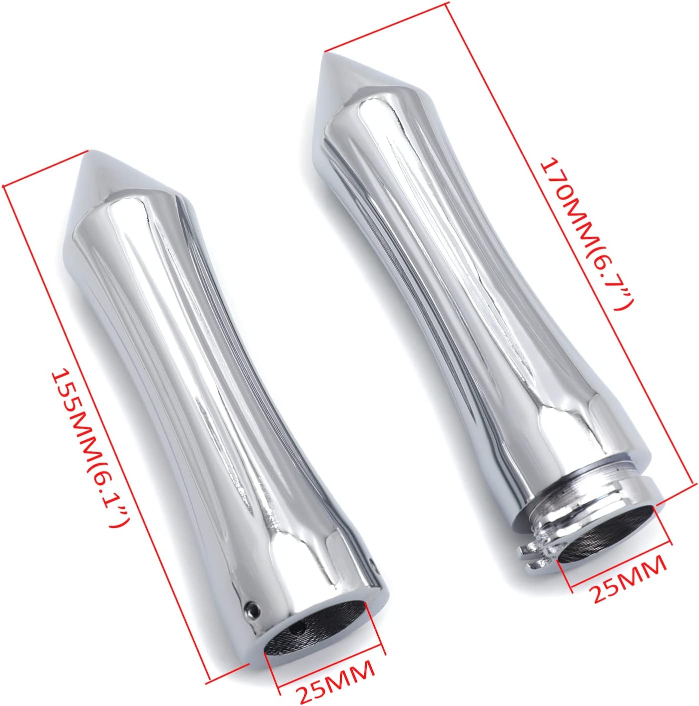 TRHB101-1''- Motorcycle Chrome Handle Grips 1" 25mm Compatible with Harley Road King/Ultra/Touring/VTX 1800/ Yamaha Road Star