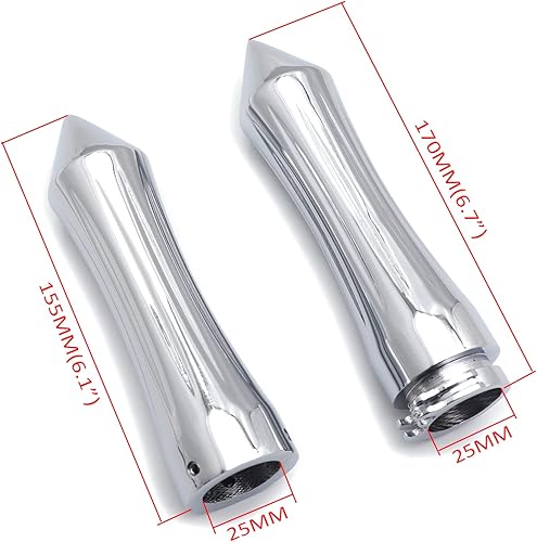 Miniatura 2 de HTTMT TRHB101-1 pulgadas - Puños cromados para motocicleta de 1 pulgada 0984in compatibles con Harley Road KingUltraTouringVTX 1800Yamaha Road Star
