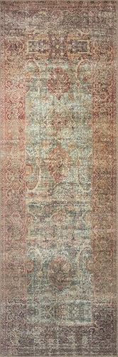 Miniatura 6 de Amber Lewis x Loloi Colección Georgie GER-03 - Alfombra de área, 7 pies 6 pulgadas x 9 pies 6 pulgadas, color jade y crepúsculo