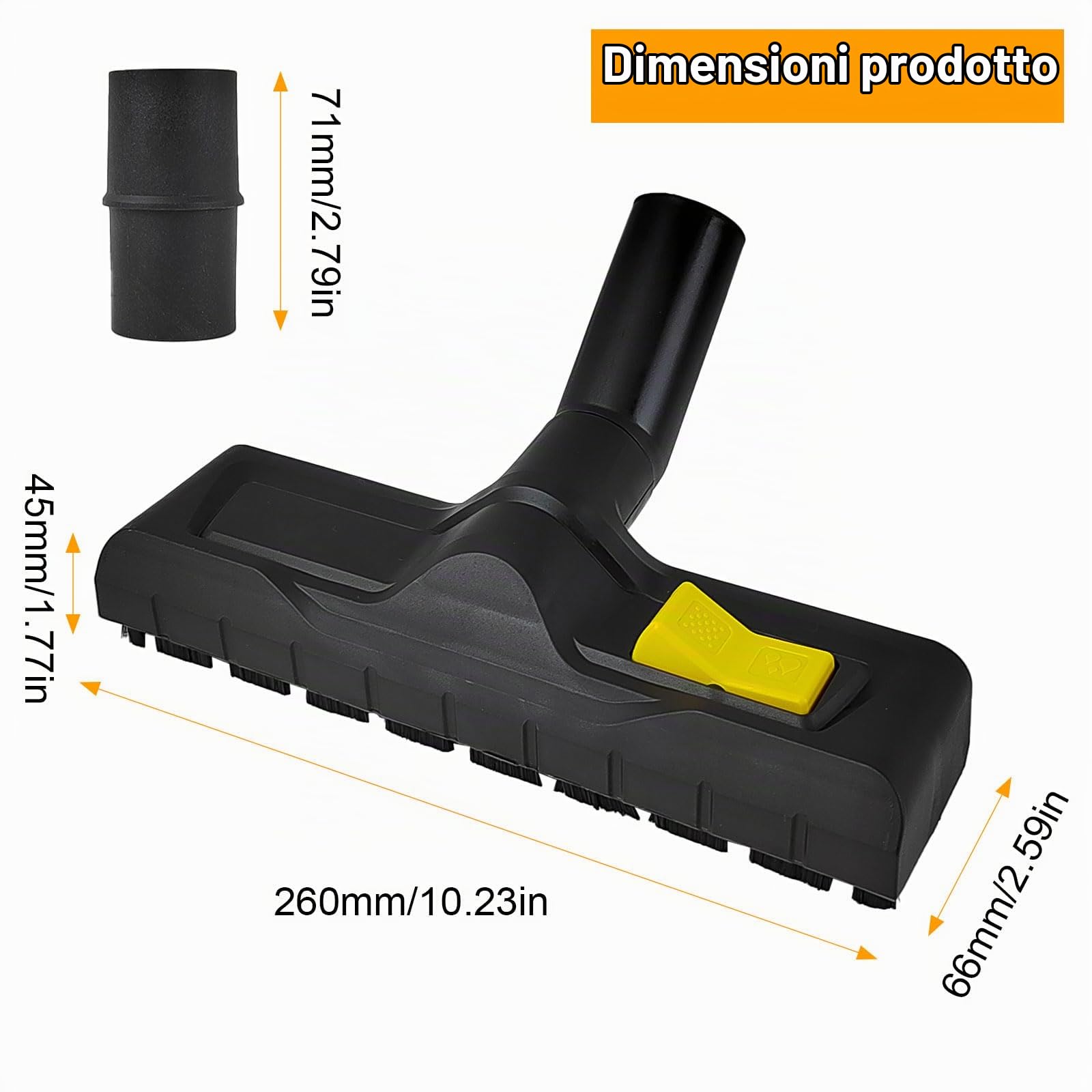 Spazzola Aspirapolvere Universale per Kärcher WD3 WD4 WD5 WD6, Materiale Plastico, Accessorio per Aspirapolvere, Adatto per Uso Domestico, Alberghiero e Ufficio (26 × 6.6 × 4.5 cm)