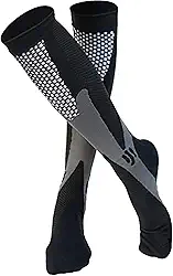 Meia Alta Compressão Masculina Alivio Dor E Cansaço Nos Pés Para Trombose E Má Circulação Corrida Cano Alto Esportiva Ciclismo Bike Cross 3/4