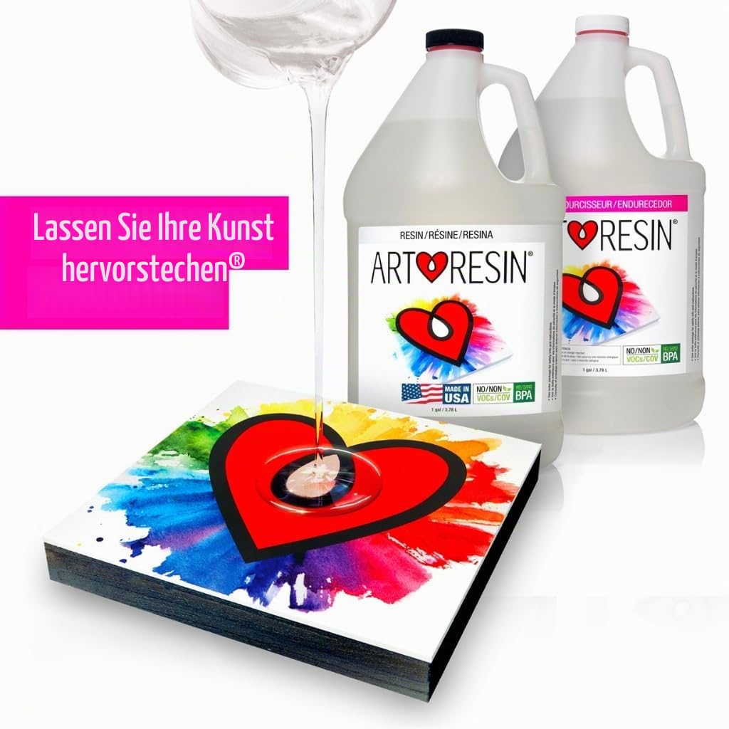 ArtResin - Epoxidharz - Klar - Ungiftig - 7,57 L (1,89 l Harz + 1,89 l Härter)