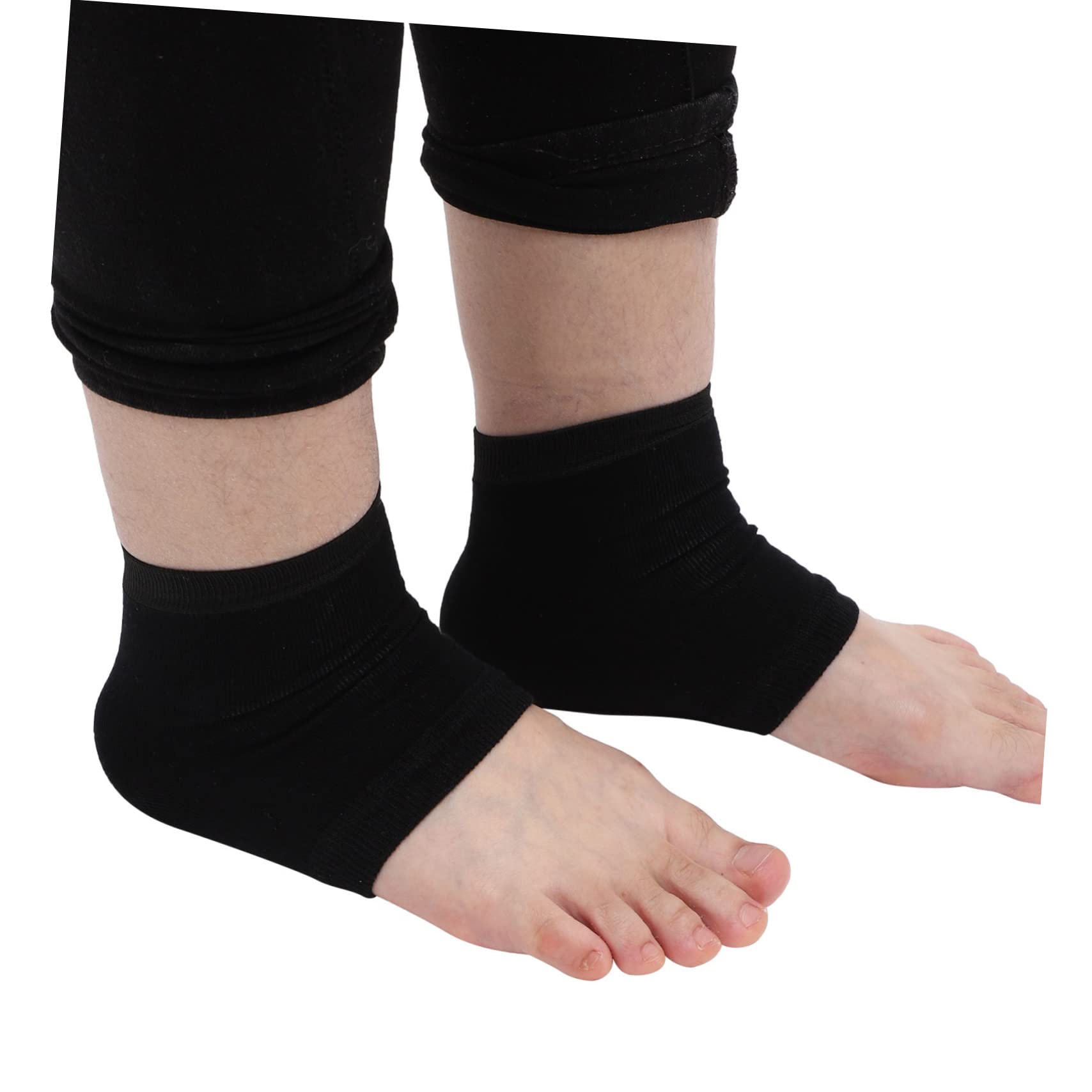 Calcetines Hidratantes sin Dedos para Talones Agrietados, 10 Pares Negros