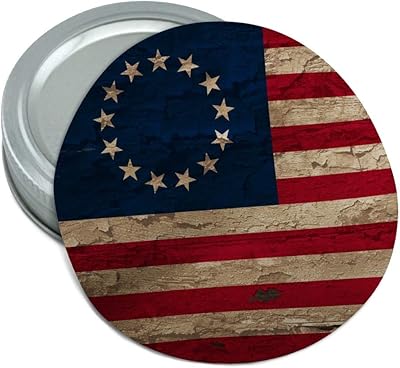 Rustic Betsy Ross 1776 Distressed American Flag Round Rubber Non-Slip Jar Gripper Lid Opener