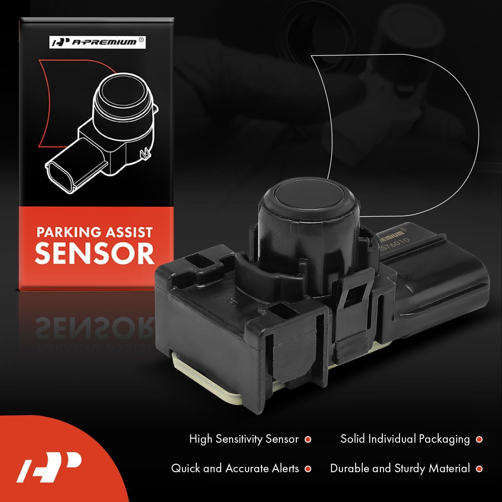 A-Premium Reverse Backup Parking Assist Sensor Compatible with Select Lexus Models - CT200h 2011-2014, GS350 2013-2014, GS450h 2013-2014, Replace# 89341760100E, 8934176010A0