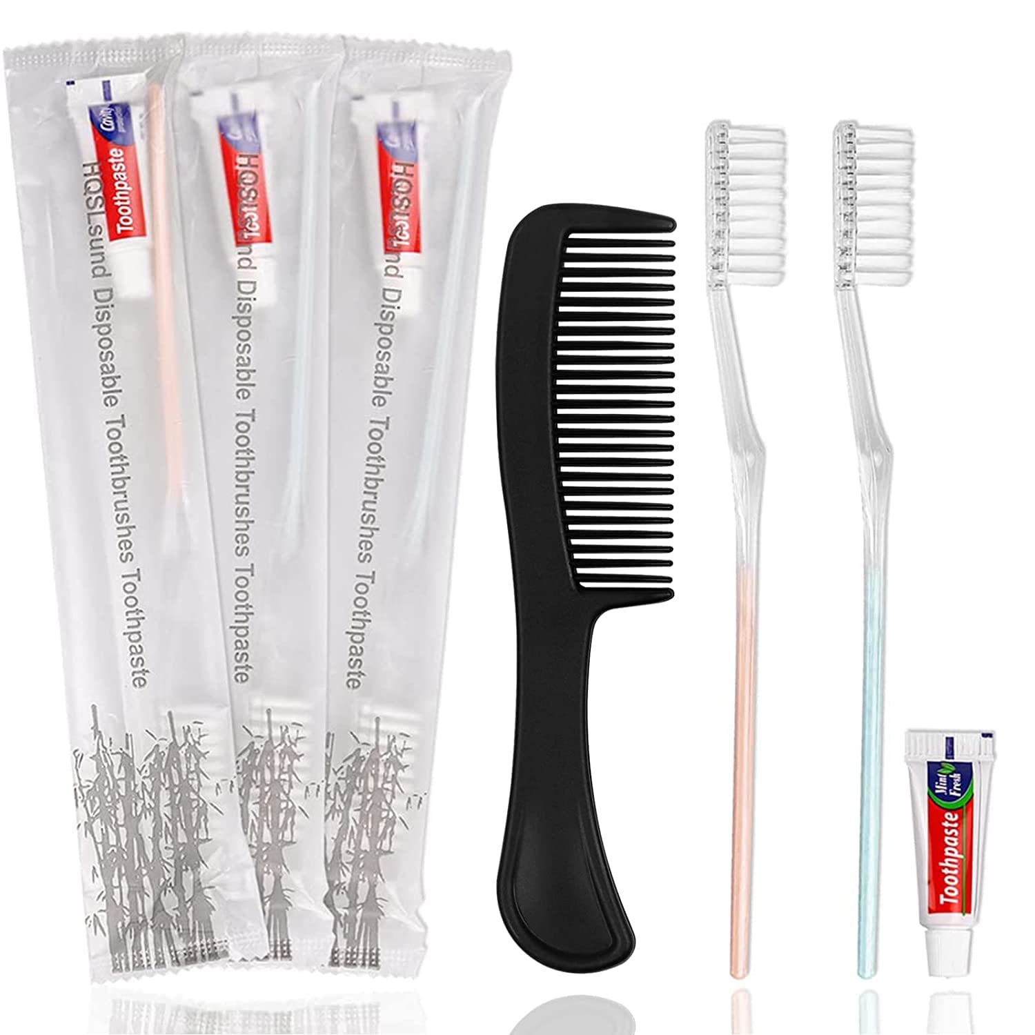 Peines para el cabello a granel envueltos individualmente, paquete de 200 unidades, paquete negro con 200 cepillos de dientes desechables con pasta Peines para el cabello a granel envueltos individualmente, paquete de 200 unidades, paquete negro con 200 cepillos de dientes desechables con pasta