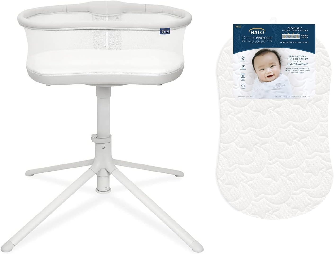 Halo Swivel Bassinet HALO BassiNest Twin Sleeper, Bedside Double