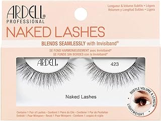 Ardell False Eyelashes Naked Lashes 423 Subtle Volume Subtle Length Super Soft Comfortable Invisiband Mid-Length Vegan-Friendly Cruelty-Free Eyelashes