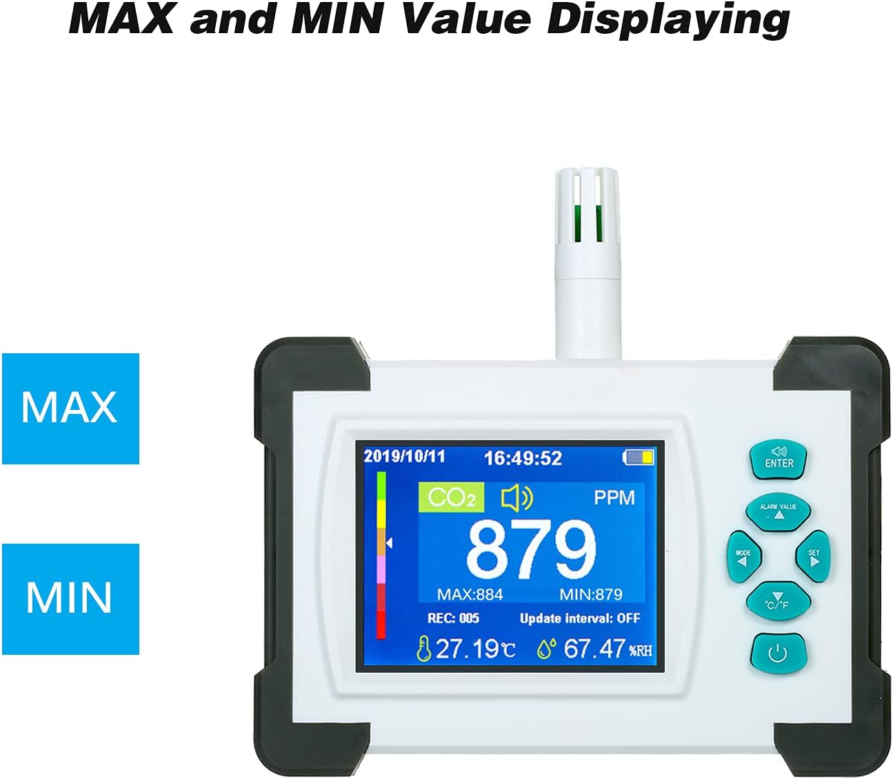 Buy Carbon Dioxide Detector with Rechargeable Battery Portable CO2