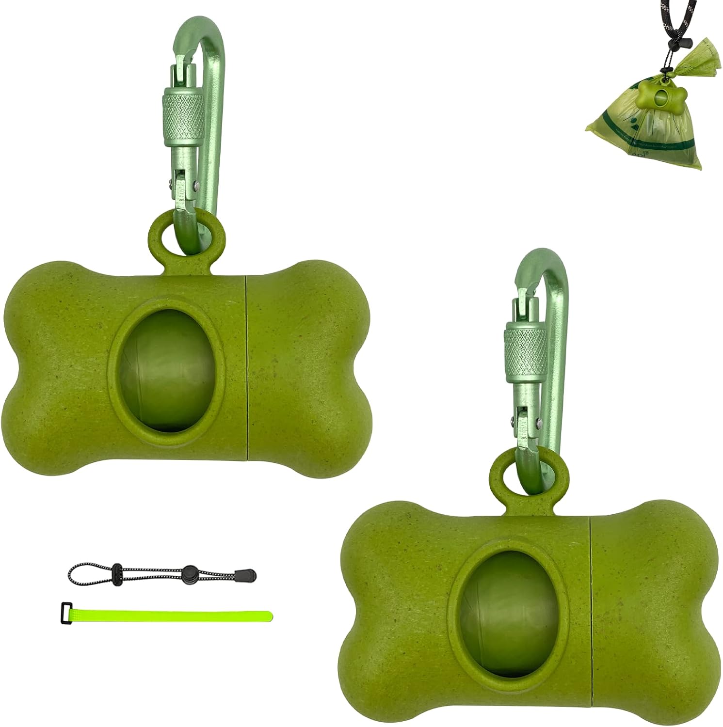 Poop Bag Holder with Blue Poop Bags Dog Poop Bag Holder with Keychain