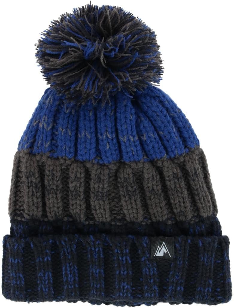 Kids' Fleece Lined Chunky Marled Knit Winter Cuff Beanie