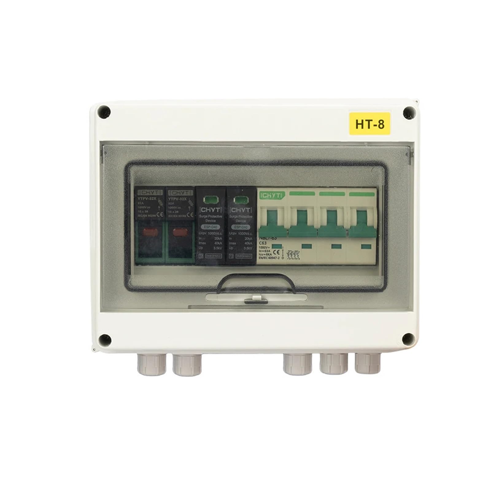 NVSFZGIYG 1000V 1 Input Output String HT 8WAY Solar PV Array 4P Circuit Breaker 2P SPD Photovoltaic Combiner Box(1-1 1000v With Gland)