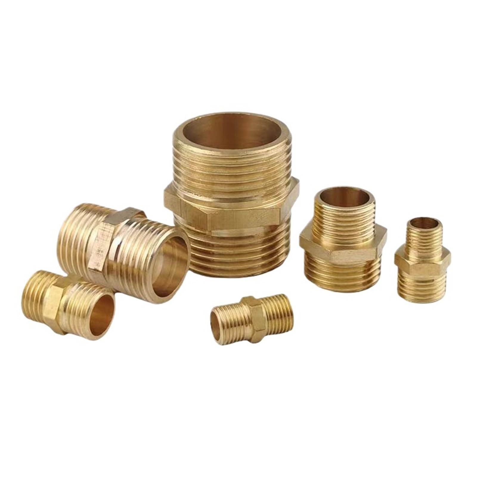 Brass Pipe Hex Nipple Fitting 1/8 1/4 3/8 1/2 3/4 1 BSP(1-2)