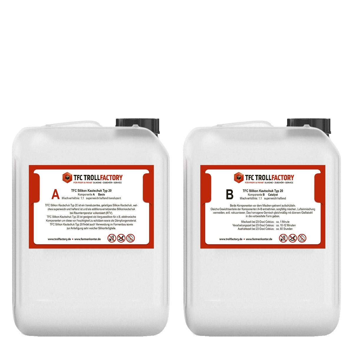 Silicone type 20 TFC très doux pour éviter les déchirures lors du démoulage 10 kg