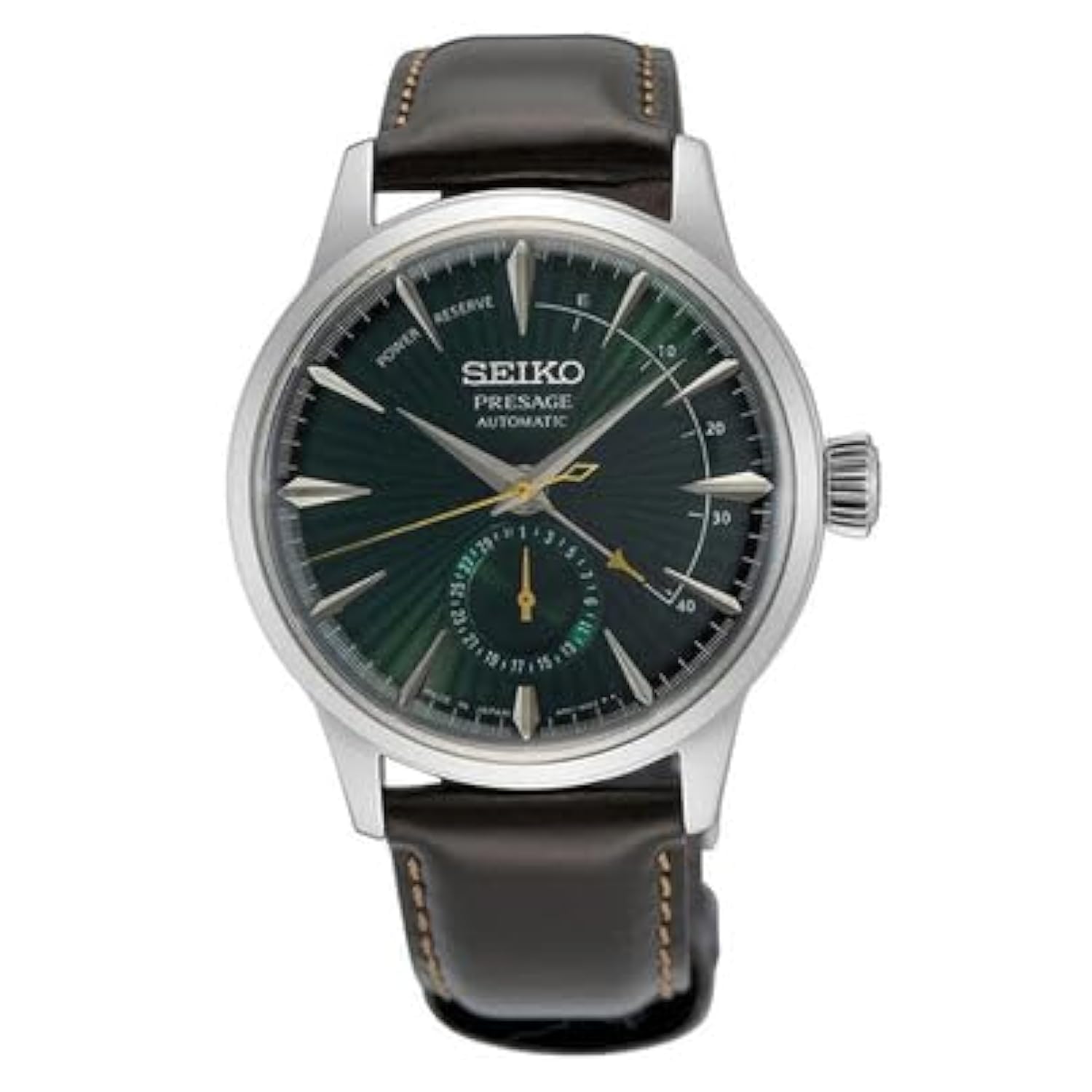 SSA459 Automatic Watch for Men - Presage Collection - Rich Green Patterned Dial - Stainle…