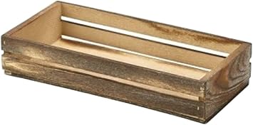 Genware Barmans Wooden Food Presentation Crate 25 x 12 x 5cm, TR215, Single