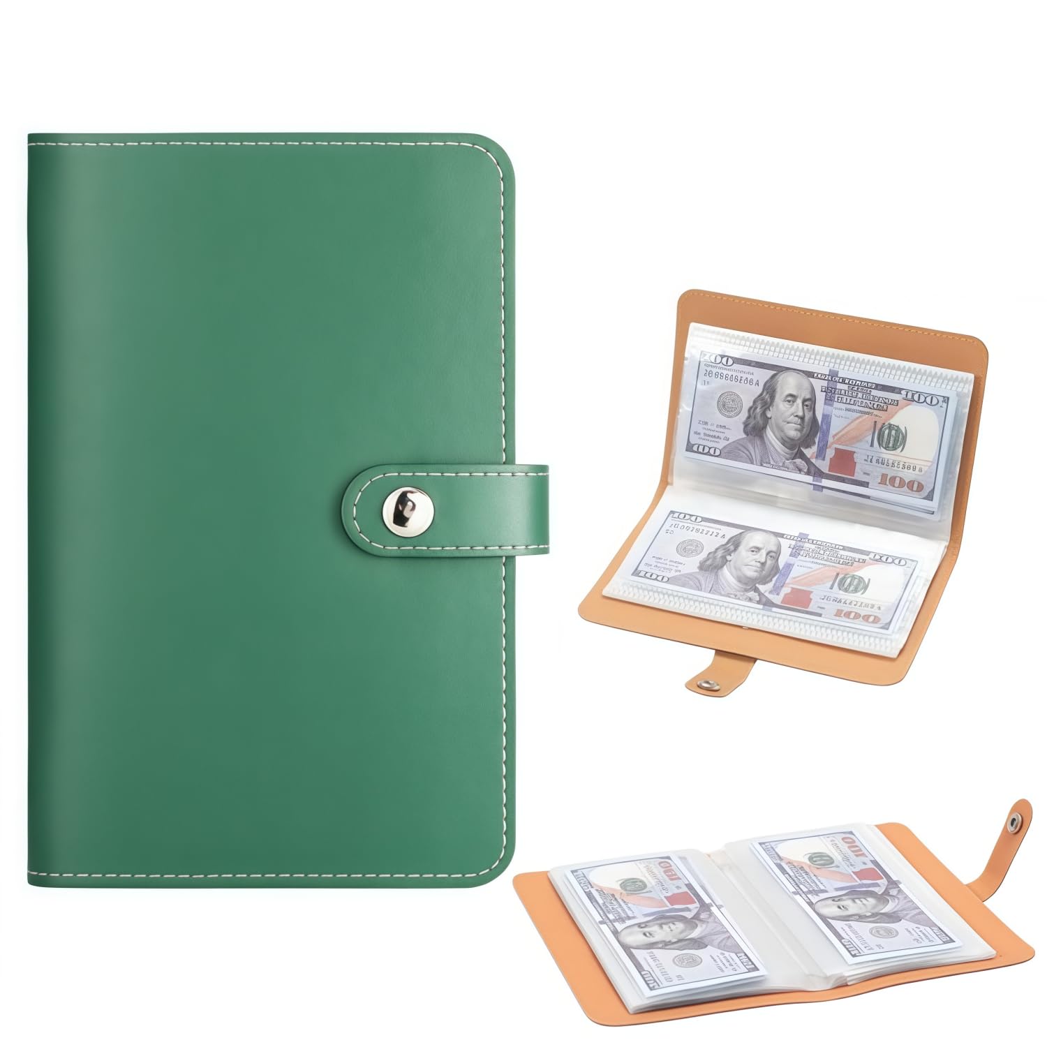 Money Saving Wallet，100 Envelopes Saving Challenge，Savings Challenge Book Both Sides Can be Used，for Offices,Home and Couples