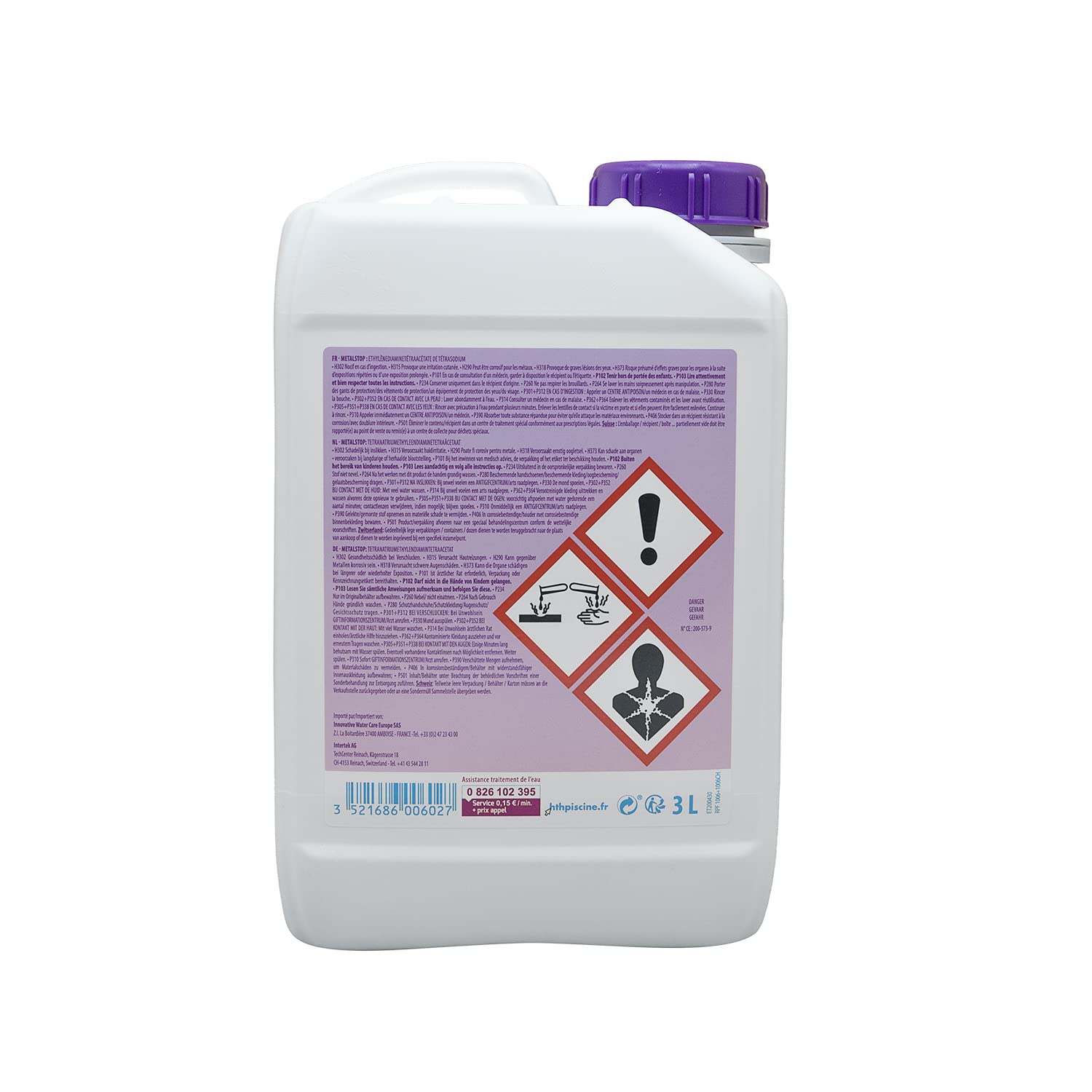 HTH METALSTOP Liquide - 3L | Séquestrant Métaux + 10 Tests HPS OFFERTS 6 en 1