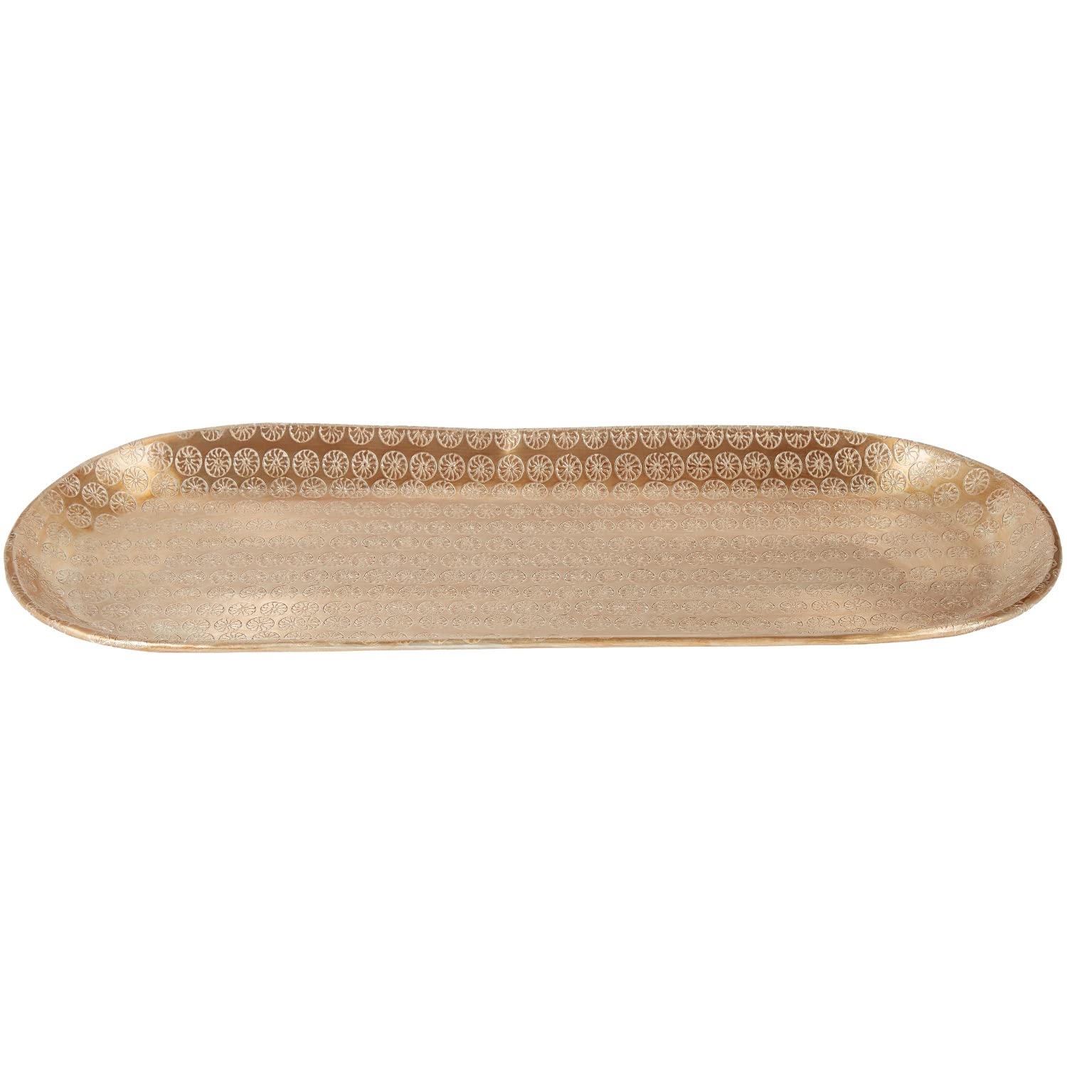 JAZUIHA Lot de 2 plateaux décoratifs ronds en métal doré