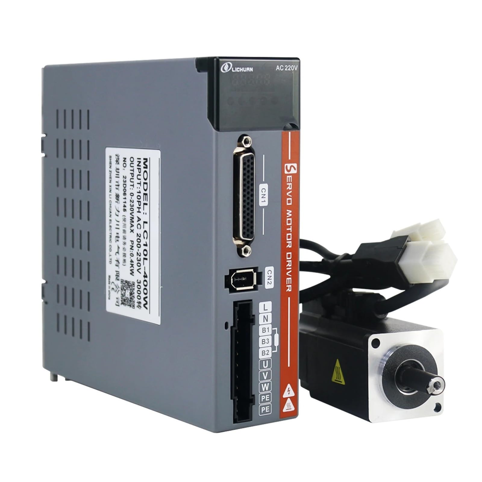 Servomotor Industrie-Servomotor 100 W 0,32 Nm 3000 U/min mit Treibersatz 220 V Impulsrichtung und MODBUS RS485-Steuerung(23bit absolute)