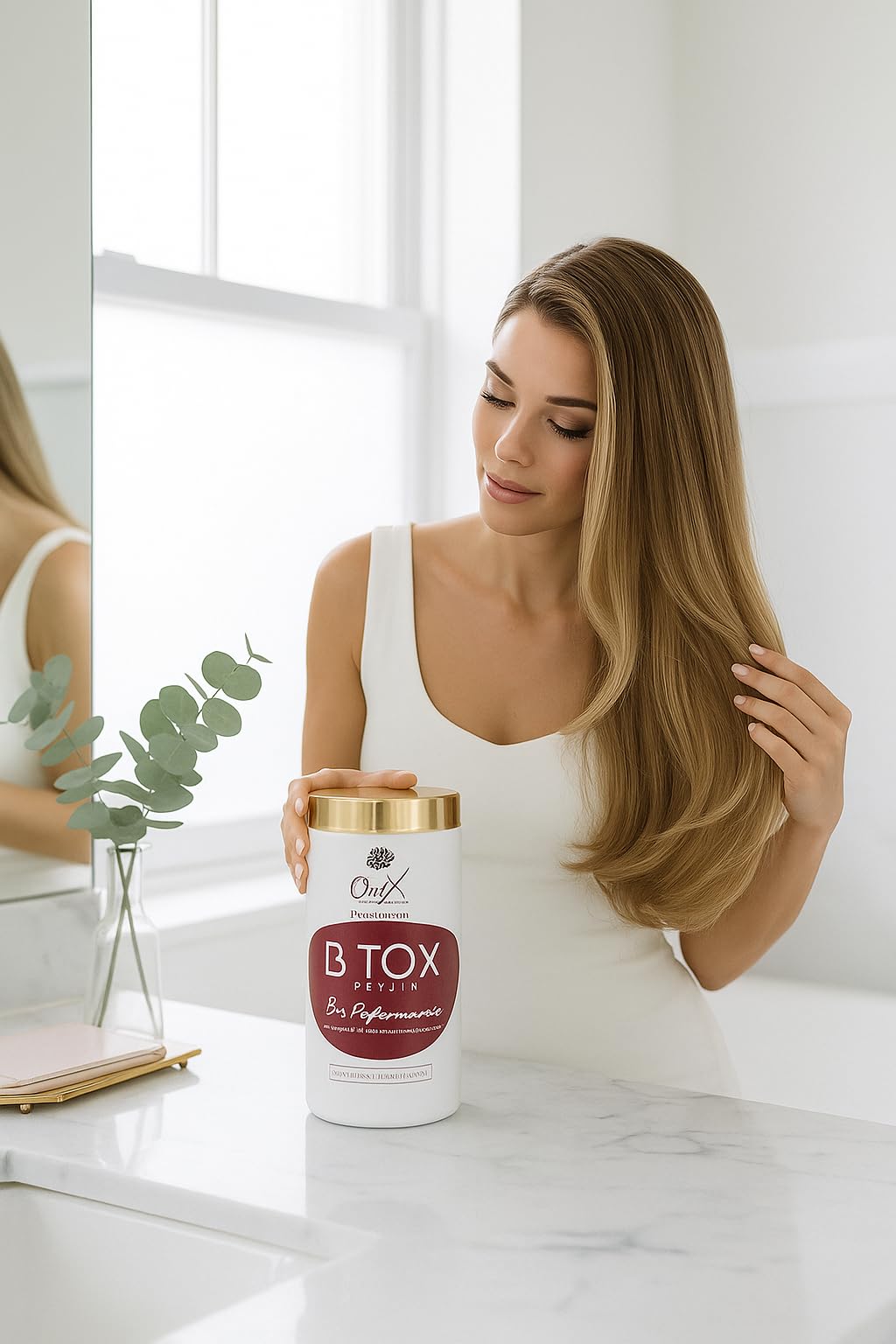 Onix Liss Professional BTX Capilar Bio Performance Traitement capillaire à l'huile d'argan, huile de noix de coco et D-Pantenol, formule réductrice de volume, 1000 g