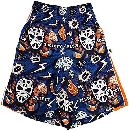 Flow Society Boys' White Hat Trick Hockey Shorts - Boys Shorts - Gym Shorts