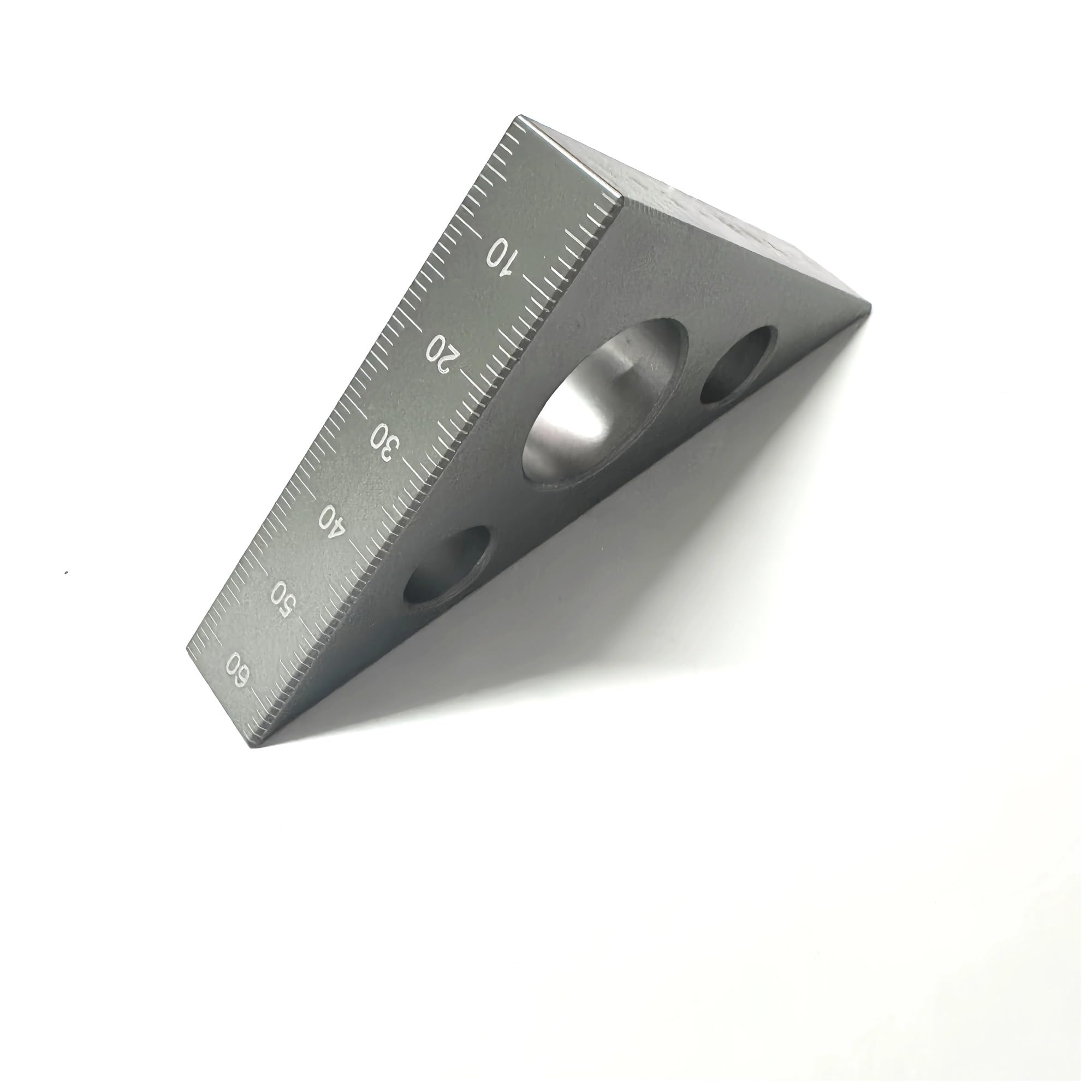 Płytka wzorcowa, Linijka kątowa ze stopu aluminium, miniaturowa kieszonkowa linijka, trójkątna do obróbki drewna, pomiar wysokości, narzędzia(Black color,1)