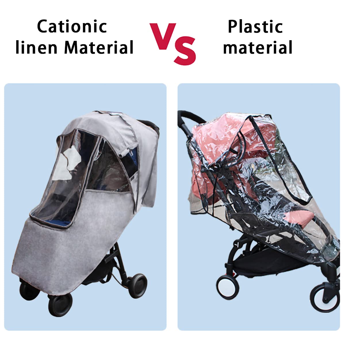 LaChaDa Stroller Cover Weather Shield Universal Waterproof Protection Umbrella Wind Dust Cover for Strollers(Grey) : Baby