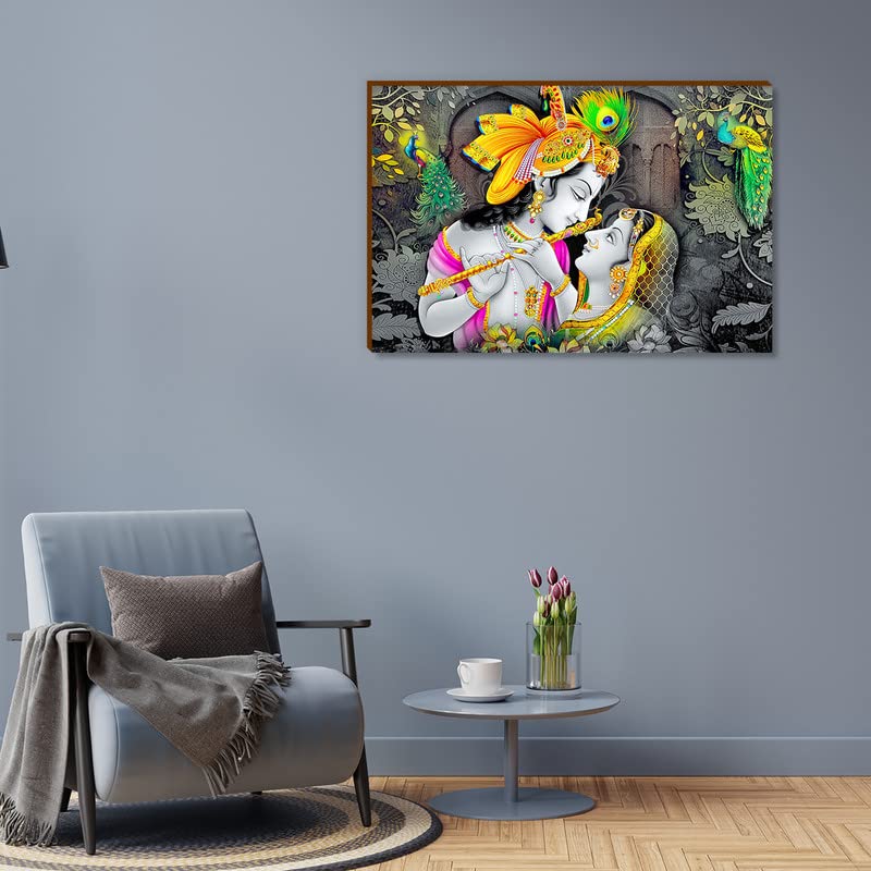 Buy RANI PARI MDF Framded UV Coated Radha Krishna Digital RePrint