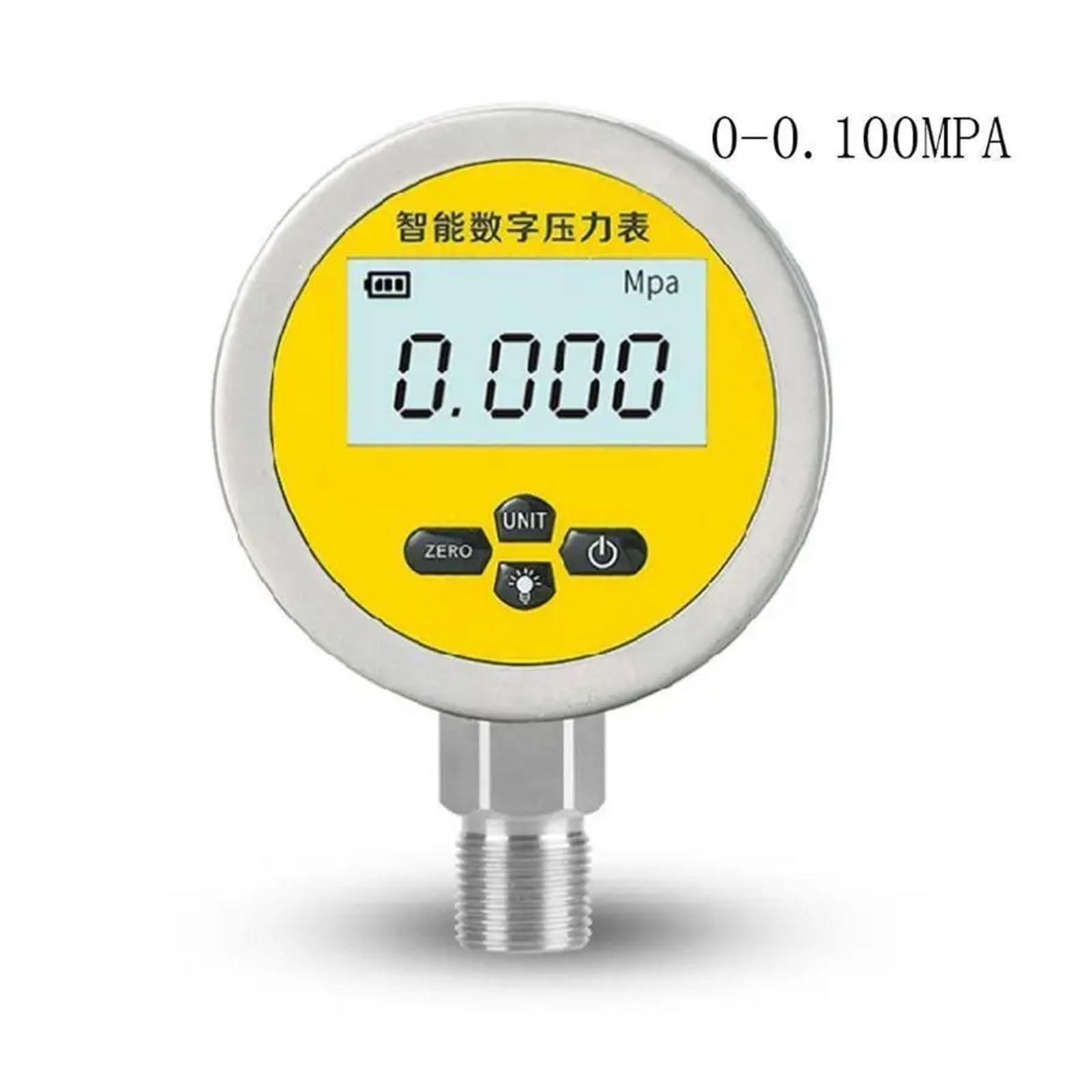 Druckmessgerät, 652F Digitales hydraulisches Manometer 0–60 MPa, 5 Einheiten, 3,15 Zoll, 0–10.000 PSI, Basiseingang Luftkompressor-Rohrleitungen(0-0.16Mpa)