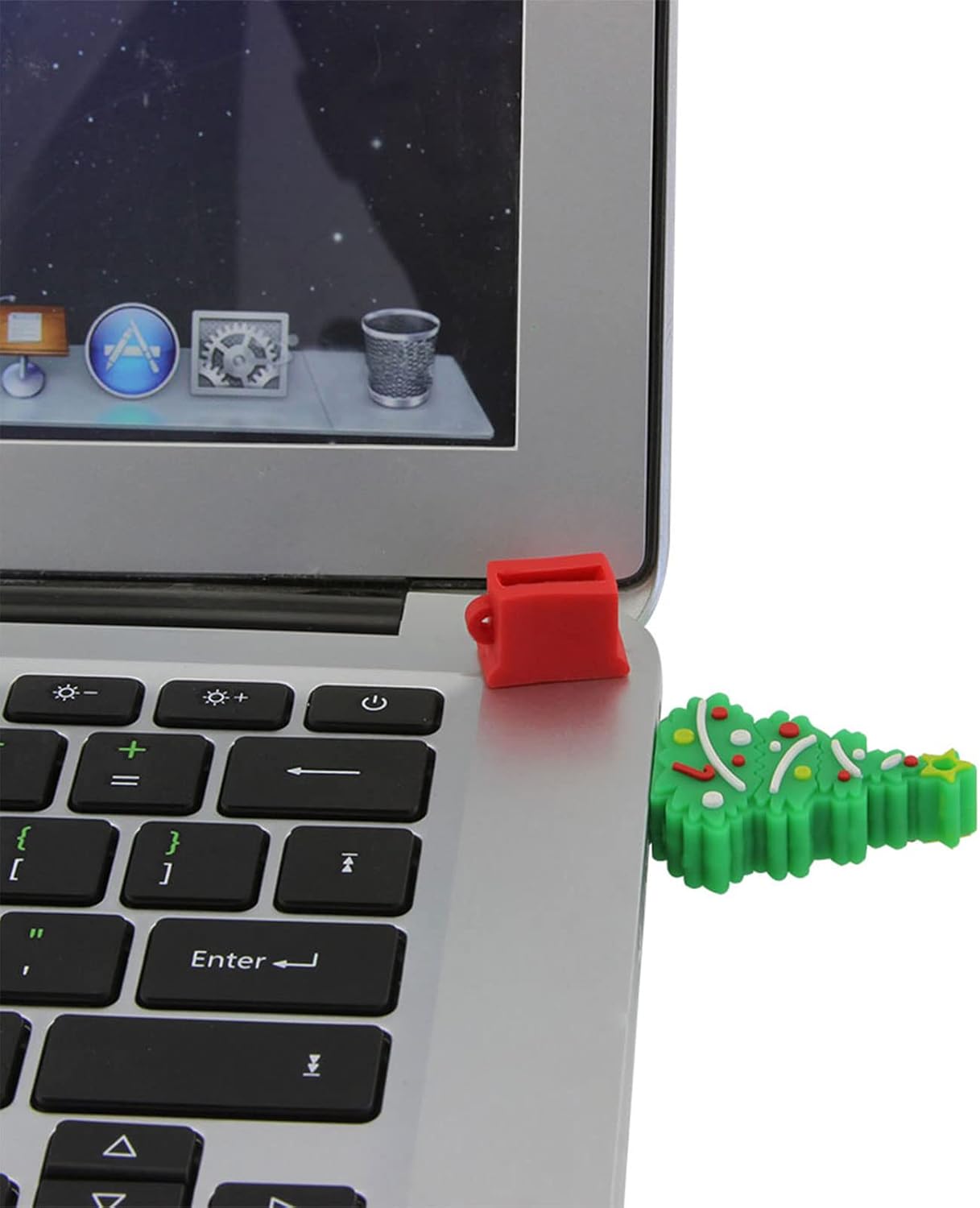 CHUYI Novelty and Cute Christmas Tree Shape Design 128GB USB 2.0 Flash Drive Pen Drive Memory Stick Storage Cool Thumb Drive U Disk Gift (Red - 1 Pack)