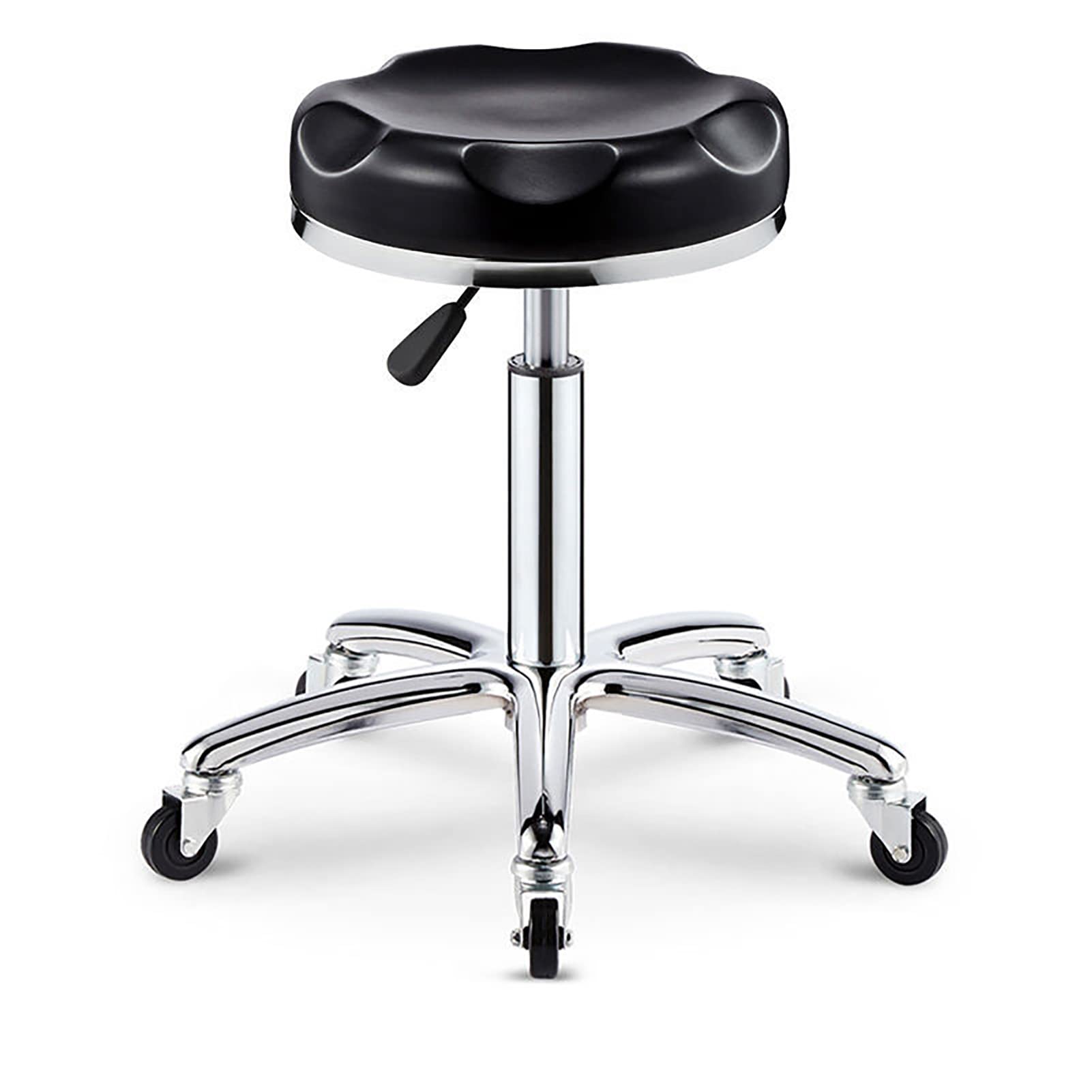 Tabouret avec roulettes et coussin rond pour cabinet médical ou spa bien-être