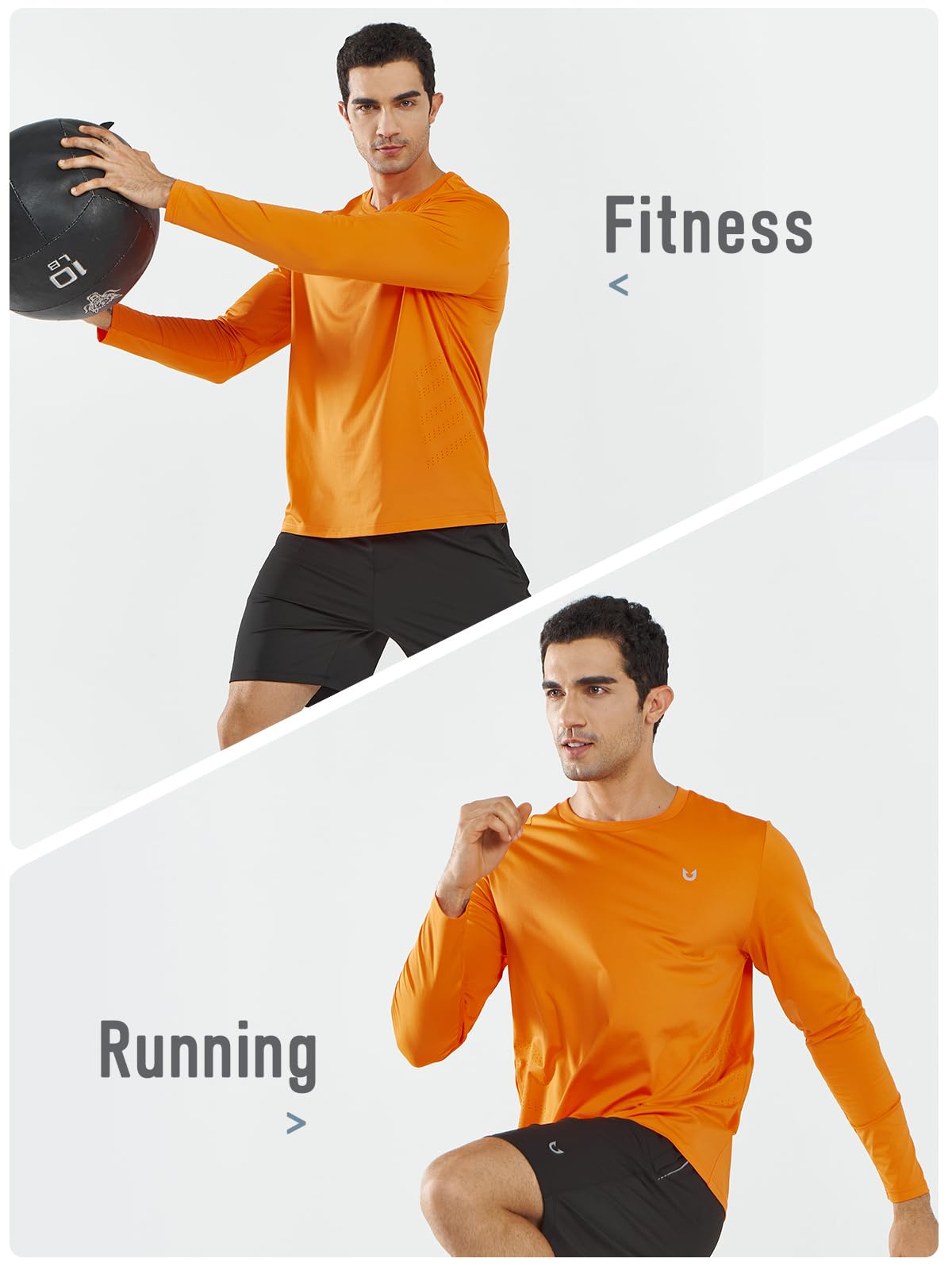NORTHYARD Camisetas deportivas de manga larga para hombre, de secado rápido, para entrenamiento, gimnasio, ligera, UPF 50+, pesca, senderismo, protección contra erupciones