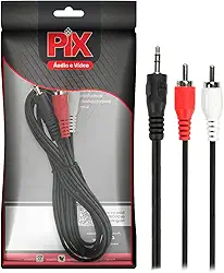 Cabo P2+Rca Niquel - P2 Estereo + 2 Rca Macho - 1.80M