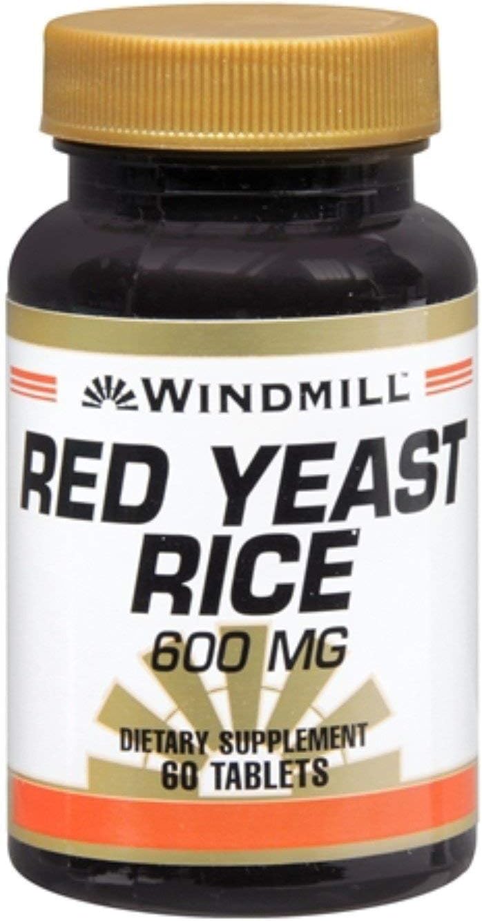 Windmill Red Fermented Rice 600 mg Tablets 60 Tablets (Pack of 2)