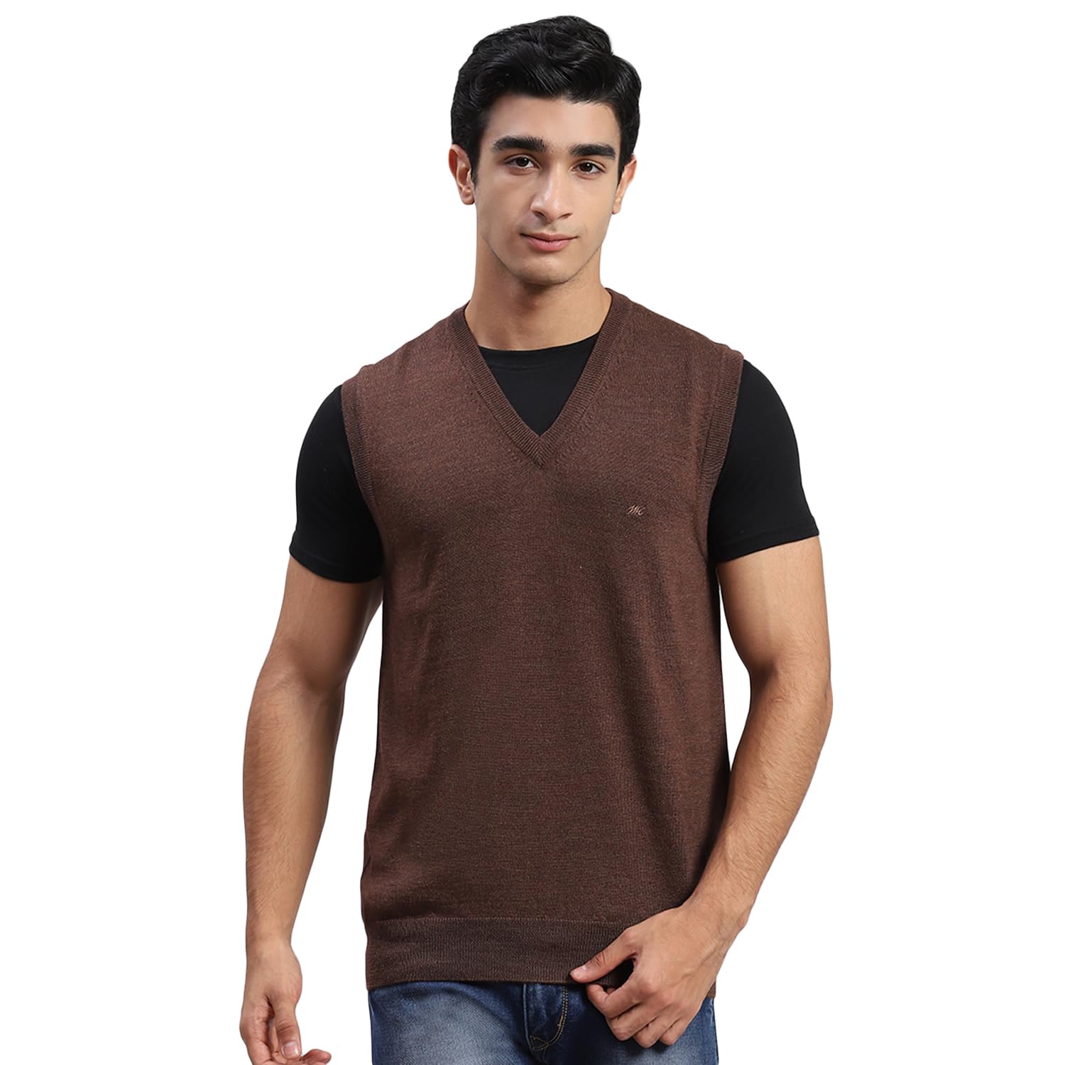 Men's Regular Fit Pullover | Solid Pattern | V-Neck Winter Pullover for Men | Sleevless Pull-On Sweater for Men