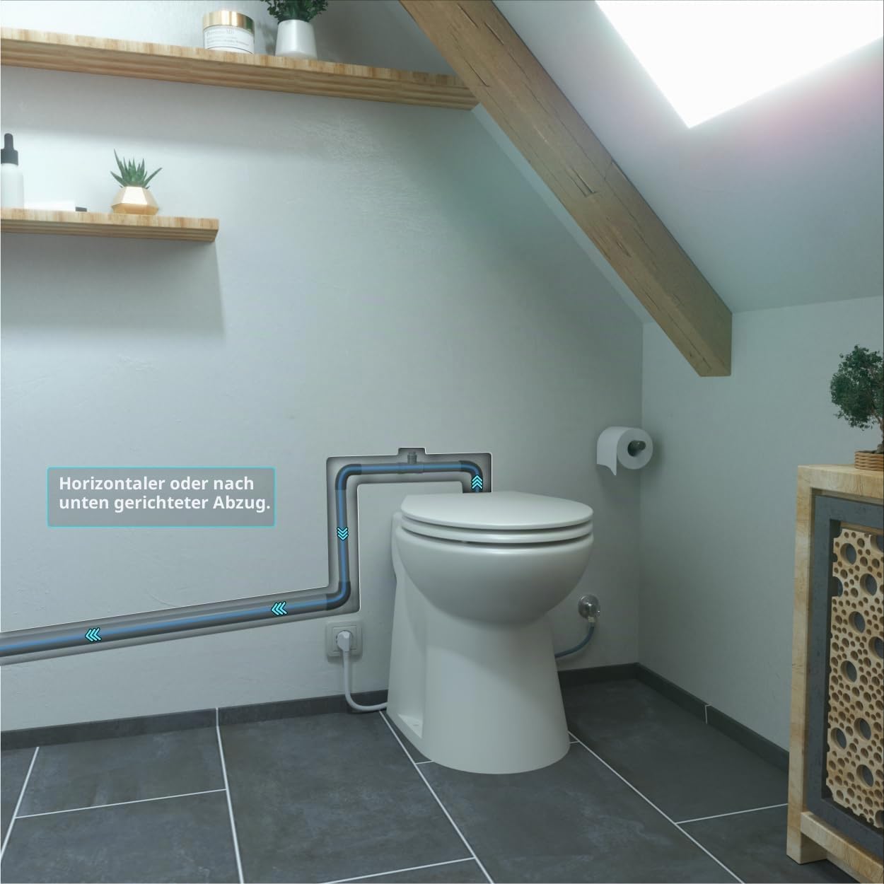 Aquacompact Compact - Stand-WC mit integriertem Zerkleinerer - Made in France