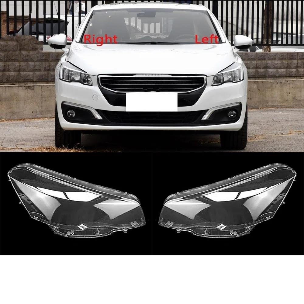 Coche Lámpara Cubierta Para Peugeot 508 2015 2016 2017 Carcasa Faro Plexiglás Pantalla Lámpara Transparente Cubierta Faro Delantero Pantalla Lámpara(B,Izquierda)