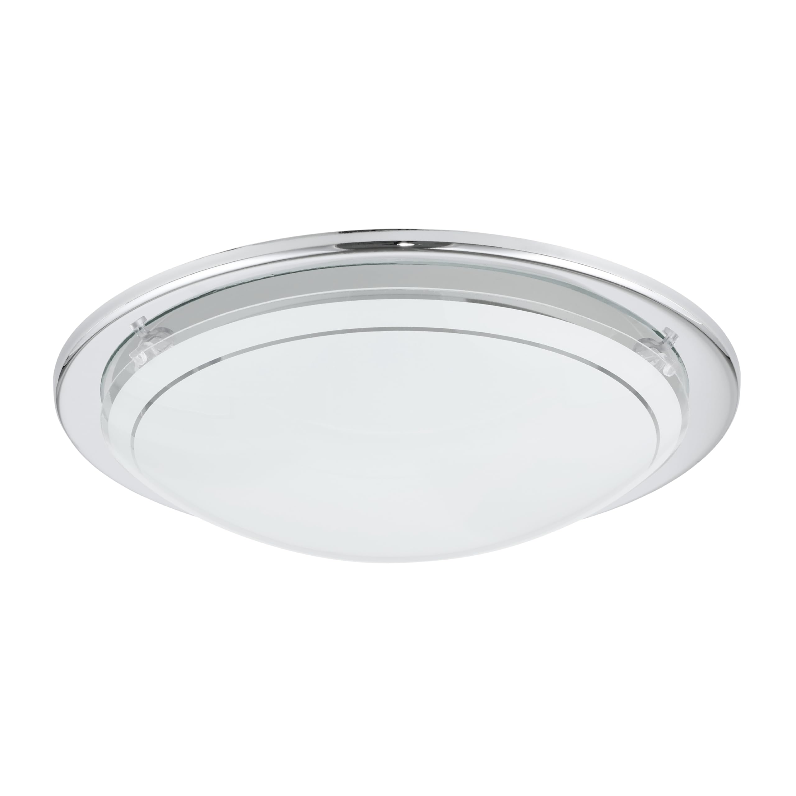 Eglo Planet 1 Ceiling lamp, 1-Flame wall Light, Steel Ceiling Light, Colour: Chrome, Glass: White Lacquered, Socket: E27