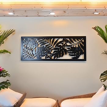 Amazon.co.jp: アートパネル 木製 黒 アジアン雑貨 モダン 北欧 バリ