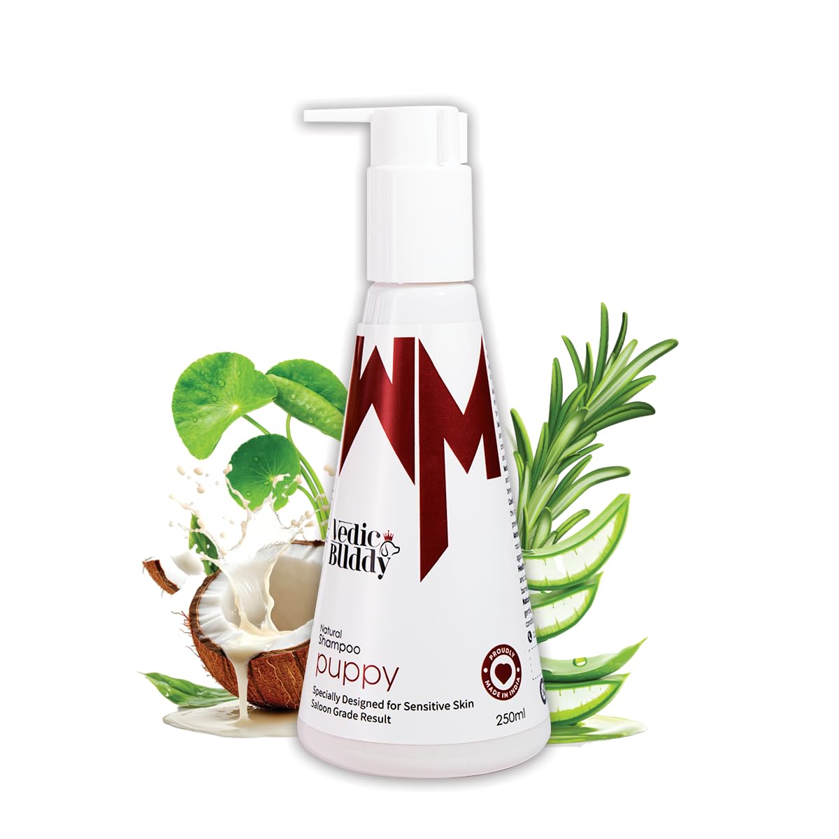 - Vedic Buddy Puppy Natural Dog Shampoo for Repair and Strengthening Damaged Fur | Made with Plant Based Ingredients, Chemical-Free Formula | Ideal for Soft Coat Care & Healthy Grooming (250ml)