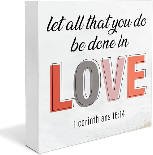 Miniatura 12 de Decoración del día de San Valentín – Cartel de feliz día de San Valentín – Decoración del hogar para escritorio, mesa, estante – 5 x 5 pulgadas San