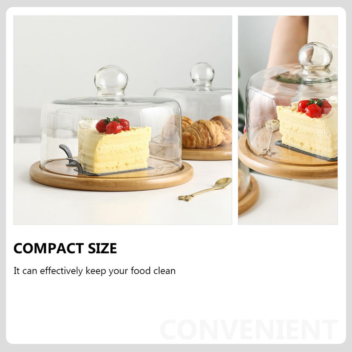 Transparente Staubschutz Lebensmittelabdeckung Kuchen Glas für mit Stabilem Design und Desserts für Snacks und Süßwaren im
