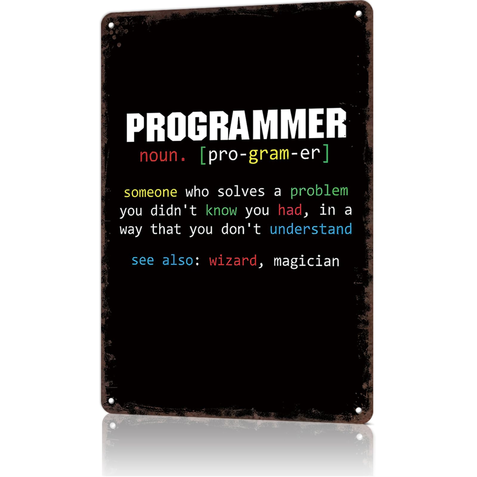 Kwqdozf As Pic Vintage Metal Sign Plaque Funny Programming Poster Funny Tin Signs For Man