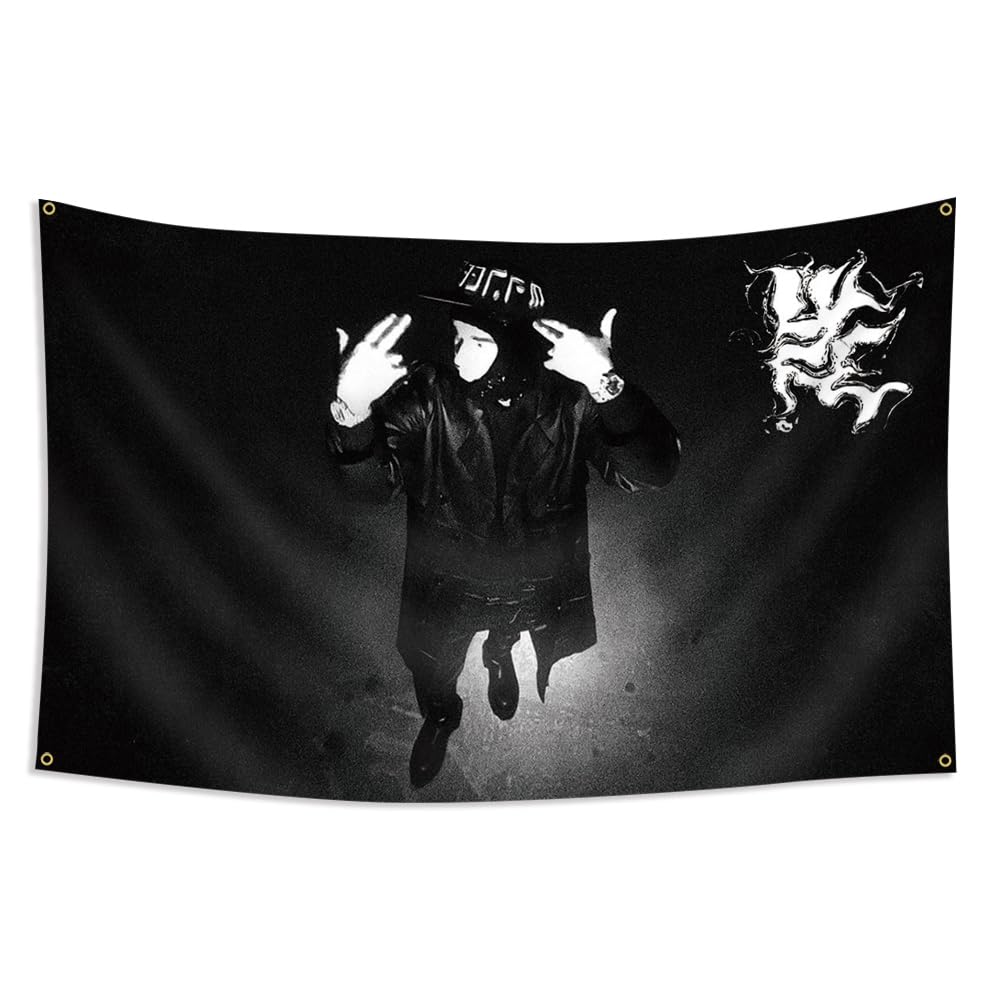 Yea-t Tapestry Album Cover Flags Cool Black Posters Banner 3 * 5 Feet for College Dorm Decoration Living Room Parties Decor