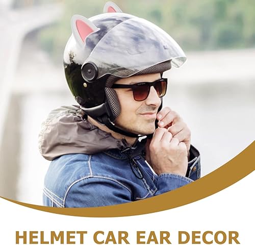 Miniatura 4 de HOMSFOU 3 Pares de Orejas de Gato para Casco Autoadhesivas Pegatinas Estilo Gatito Accesorios Lindas Decoraciones de Casco para Cascos de
