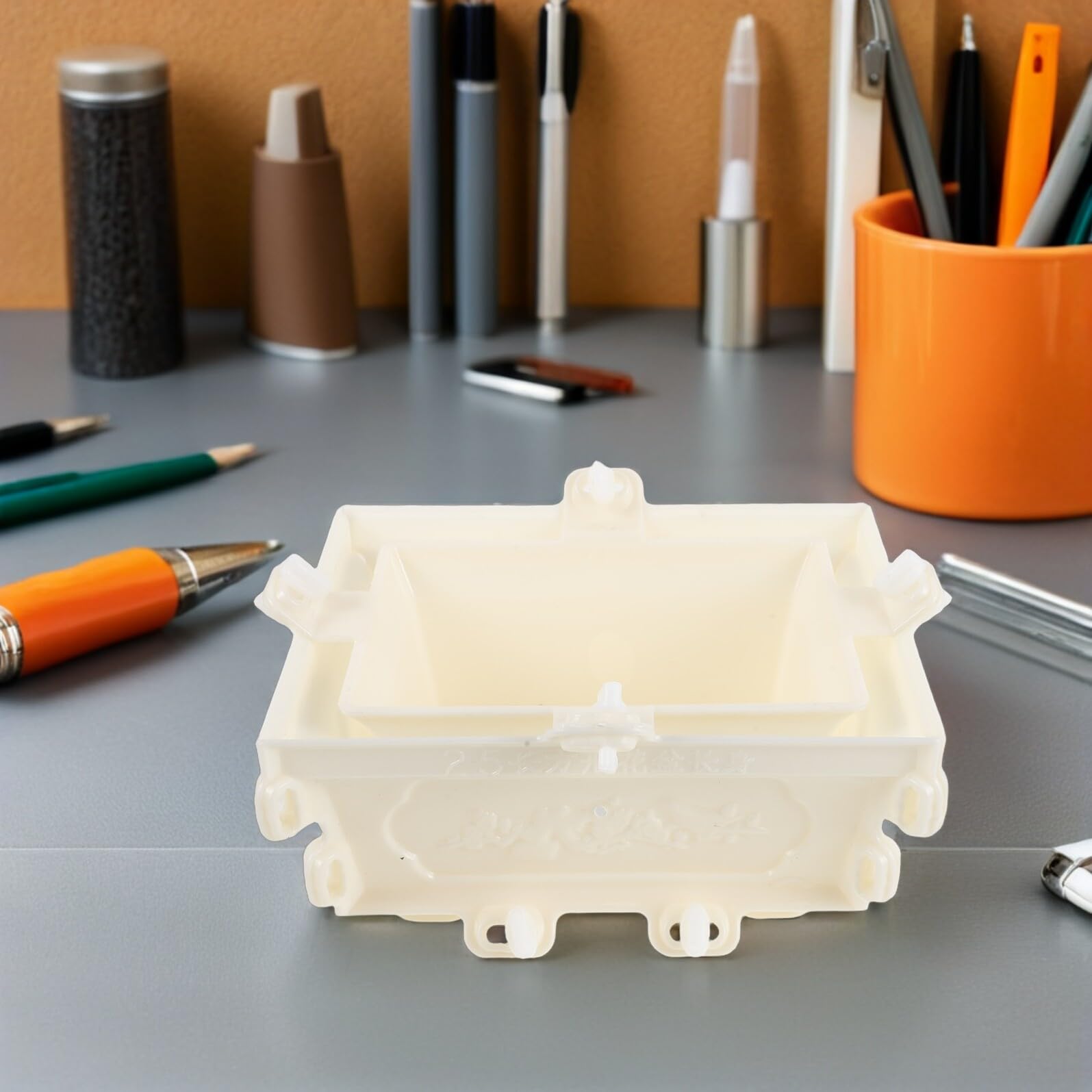 Lurrose Molde para Macetas de Hormigón Rectangular 25 Cm, Molde de Plástico Resistente para Jardineras de Cemento, Adecuado para Exteriores y Paisajismo en Jardín y Balcón